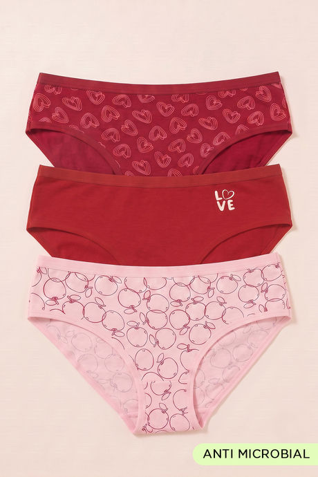 Buy Zivame Regular Rise Full Coverage Bikini Panty (Pack of 3) - Multicolor